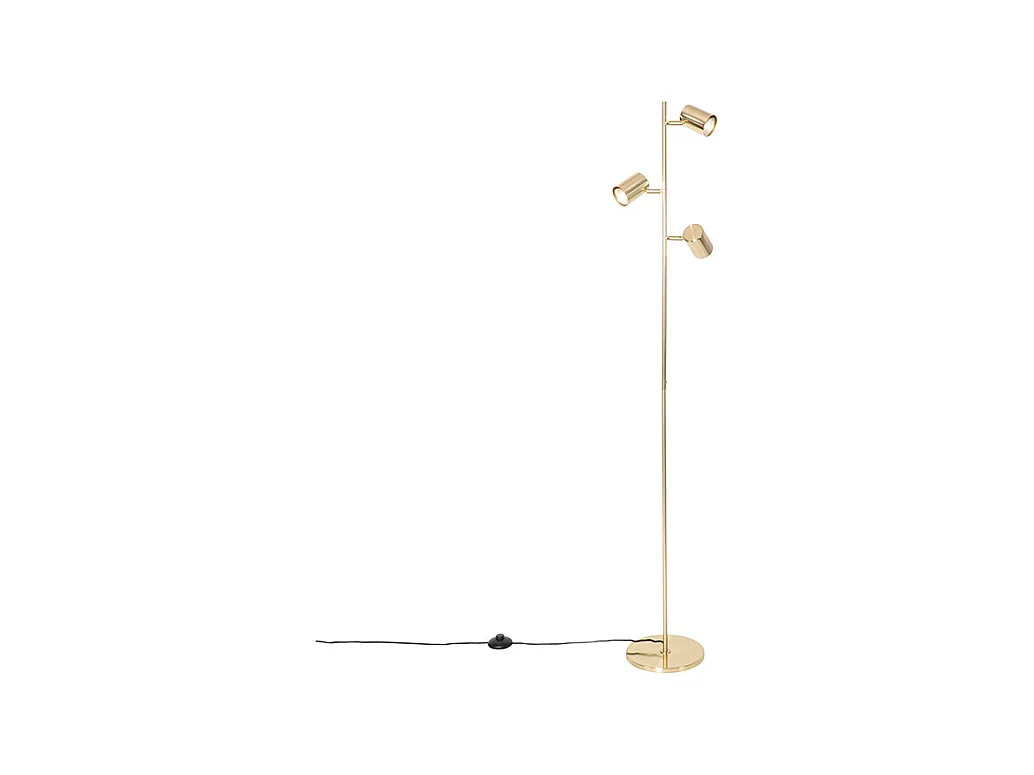Lampadaire moderne en laiton 3 lumières - Jeana
