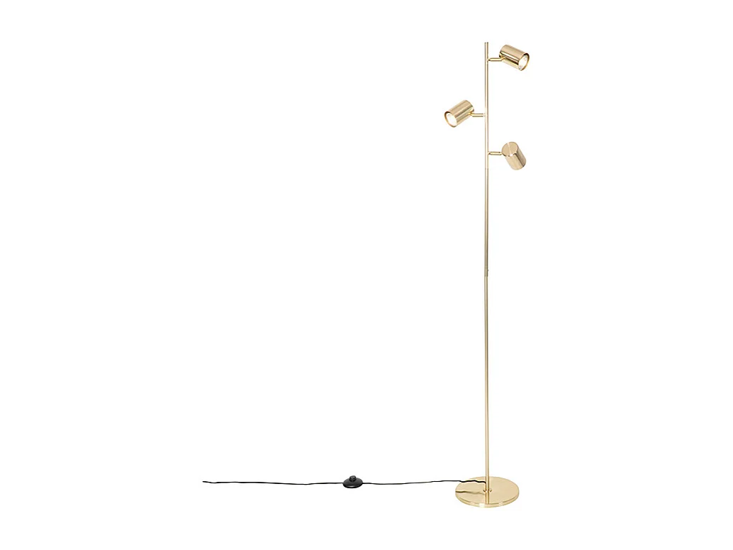 Lampadaire moderne en laiton 3 lumières - Jeana