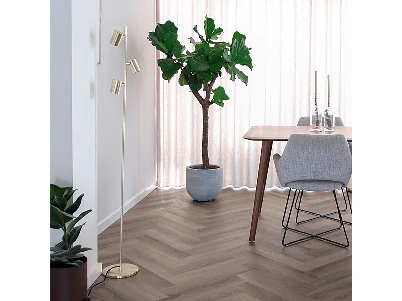 Lampadaire moderne en laiton 3 lumières - Jeana