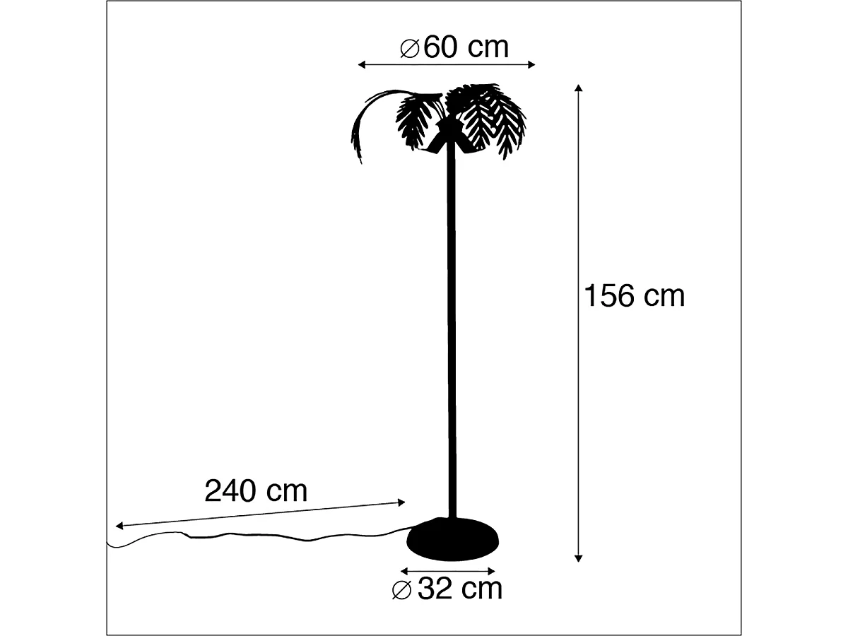 Lampadaire intelligent doré 156cm avec 2 Wifi G95 - Botanica