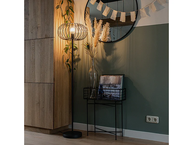 Lampadaire design filaire noir - Johanna