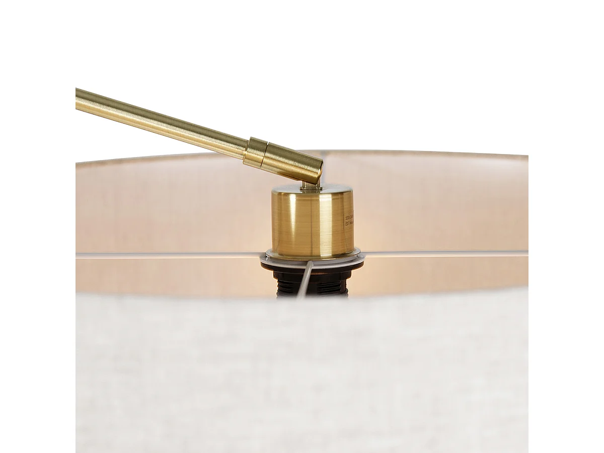 Lampadaire doré avec abat-jour gris clair 50 cm orientable - Editeur