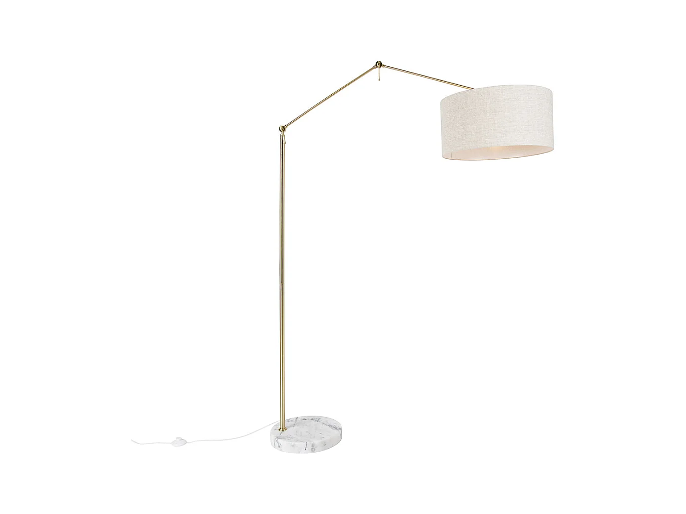Lampadaire doré avec abat-jour gris clair 50 cm orientable - Editeur