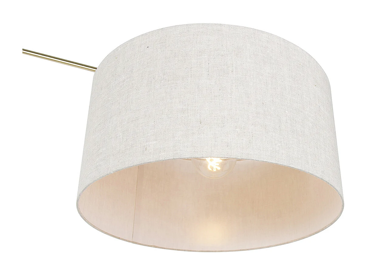 Lampadaire doré avec abat-jour gris clair 50 cm réglable - Editor
