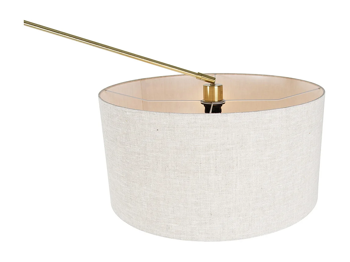 Lampadaire doré avec abat-jour gris clair 50 cm réglable - Editor