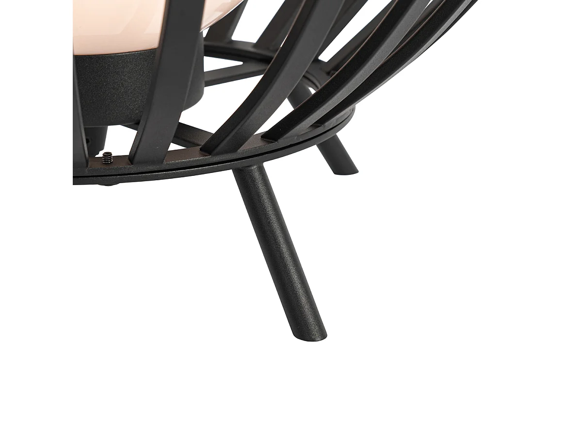 Lampadaire design noir avec opale 70 cm IP44 - Angela