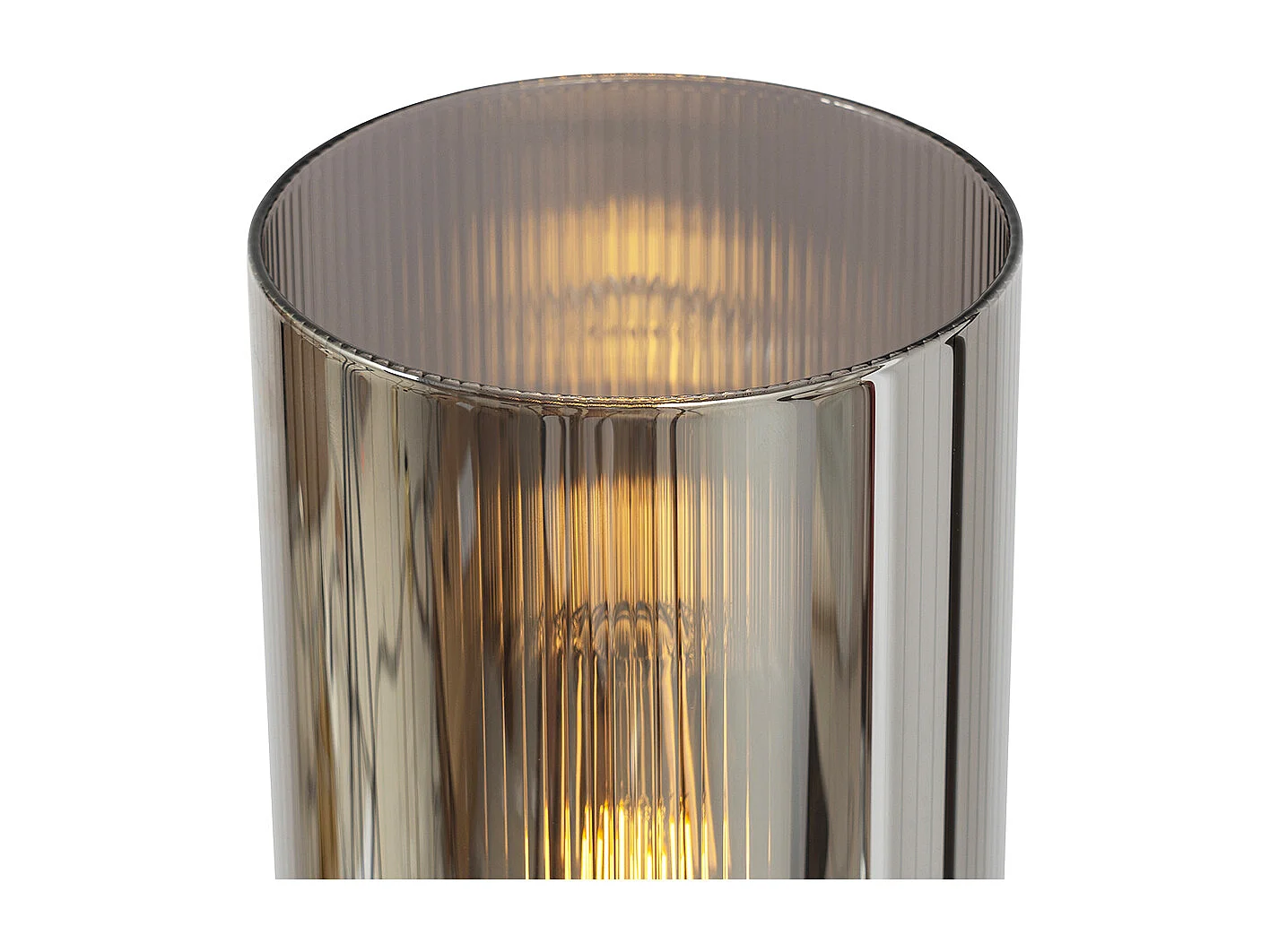 Lampadaire Art déco noir avec verre fumé 2 lumières - Laura