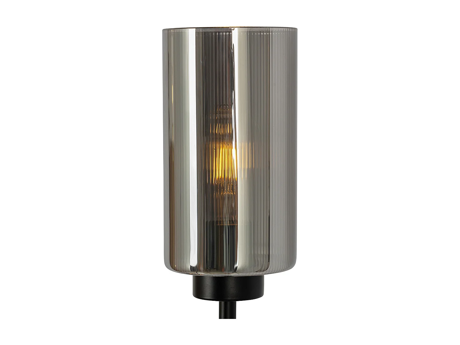 Lampadaire Art déco noir avec verre fumé 2 lumières - Laura