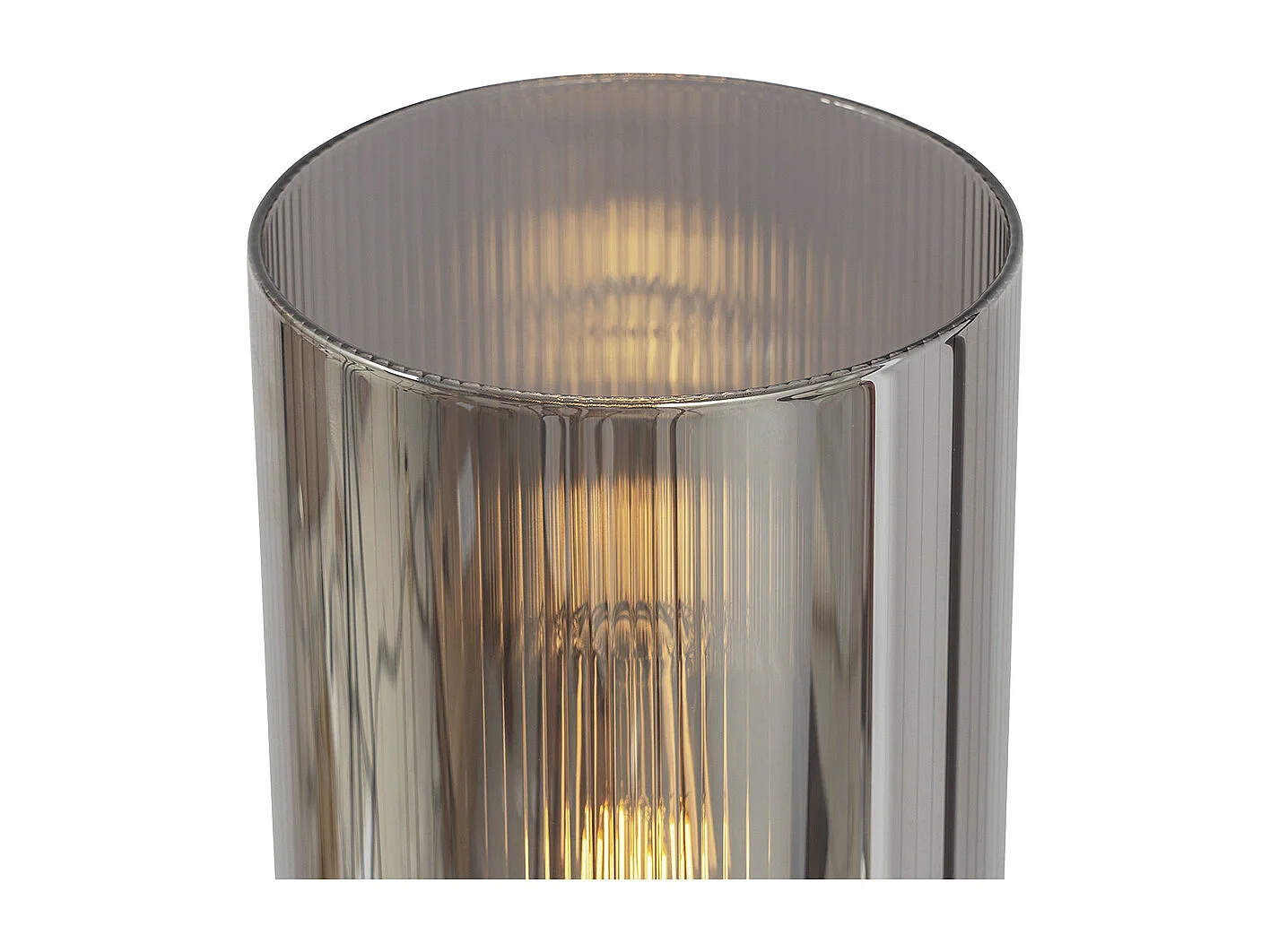 Lampadaire Art déco noir avec verre fumé 2 lumières - Laura