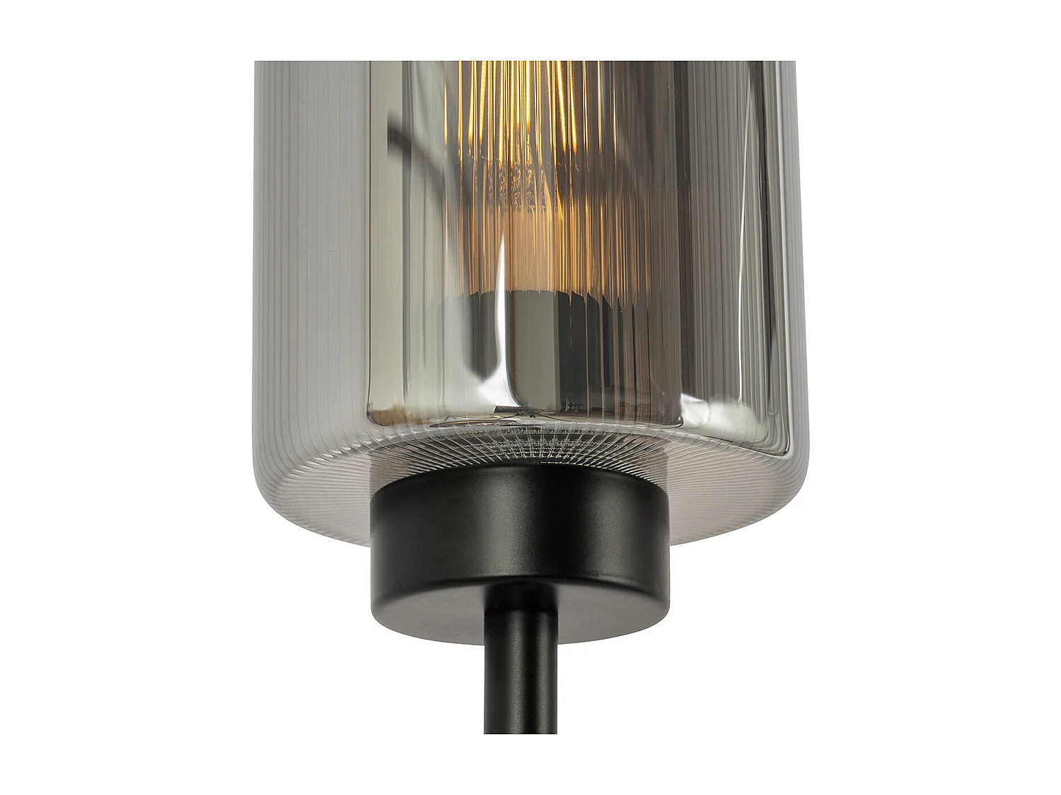 Lampadaire Art déco noir avec verre fumé 2 lumières - Laura