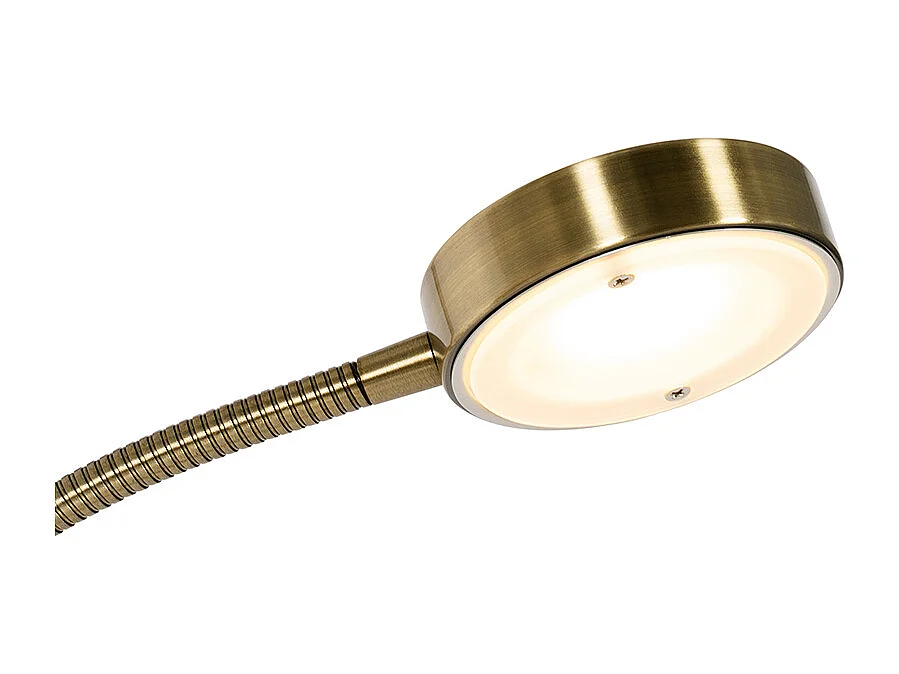 Lampadaire bronze avec LED et variateur avec lampe de lecture - Kelso