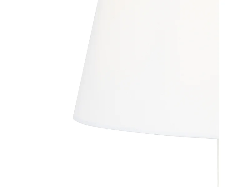 Lampadaire classique en acier avec abat-jour blanc réglable - Ladas