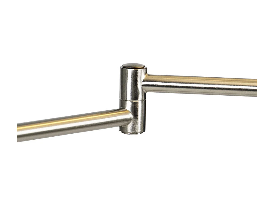 Lampadaire classique en acier avec abat-jour blanc réglable - Ladas