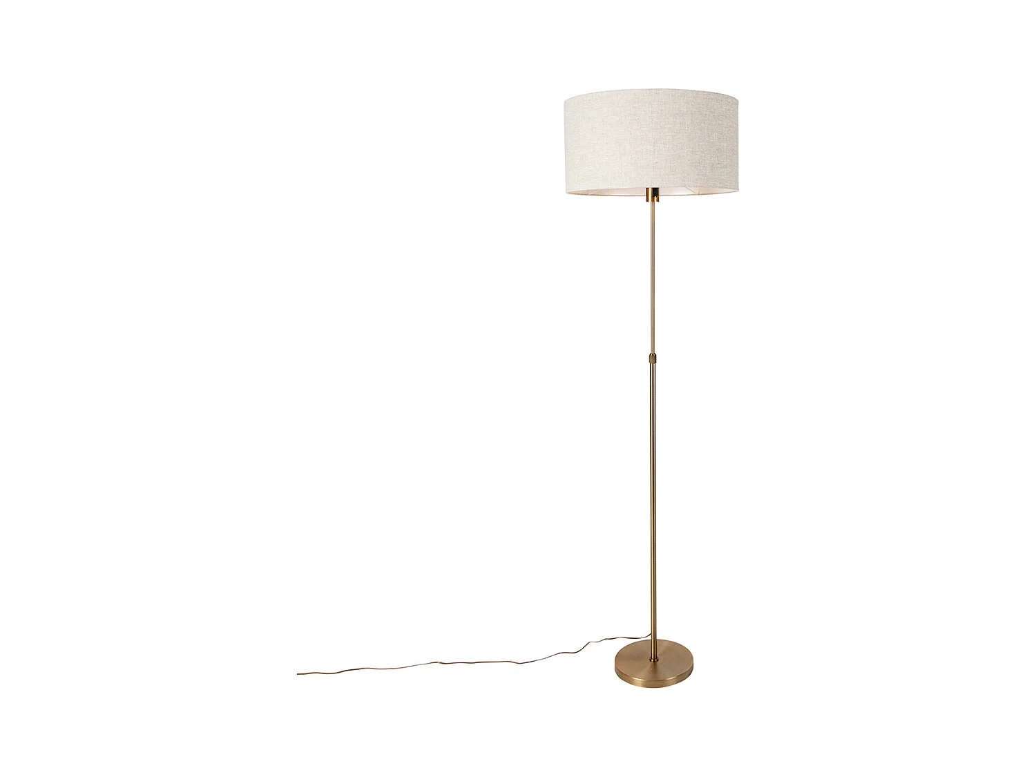 Lampadaire orientable bronze avec abat-jour gris clair 50 cm - Parte