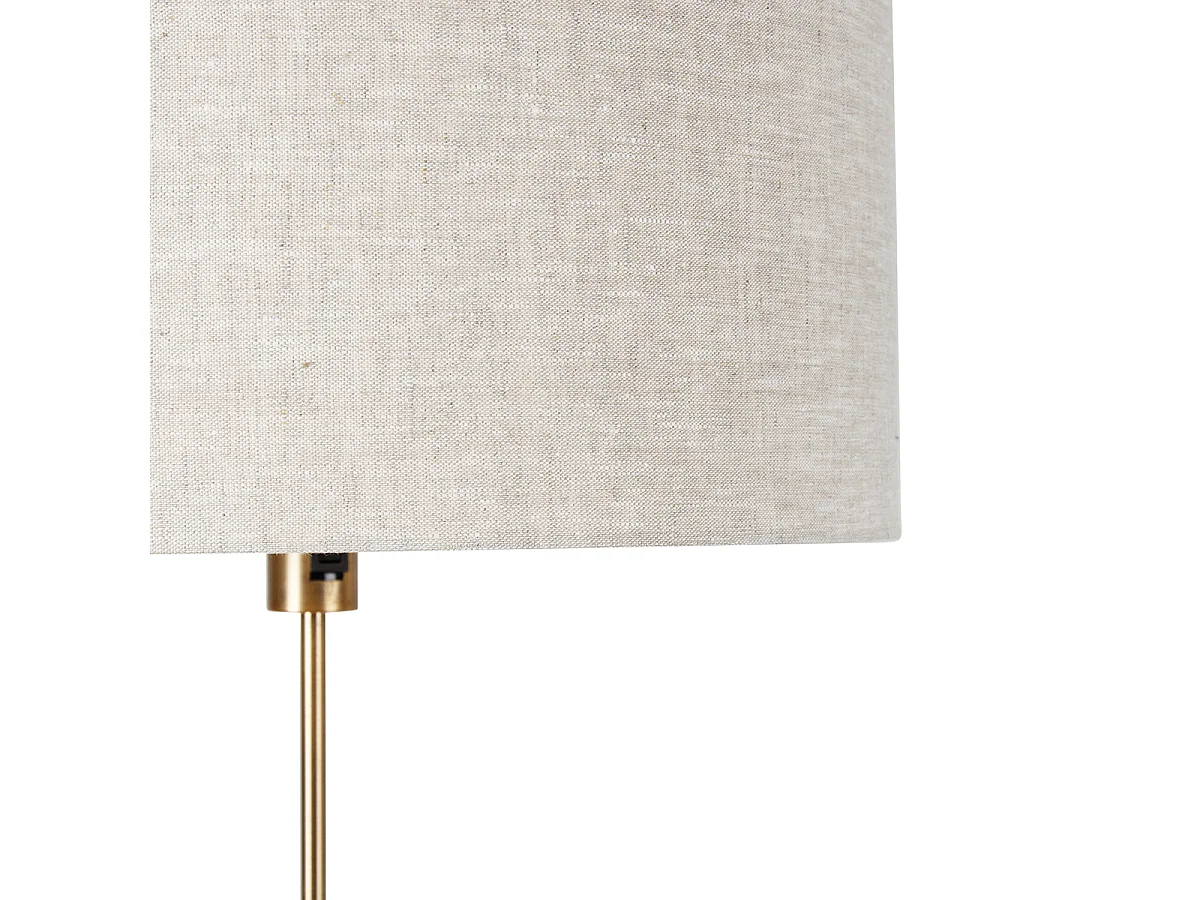 Lampadaire réglable bronze avec abat-jour gris clair 50 cm - Parte