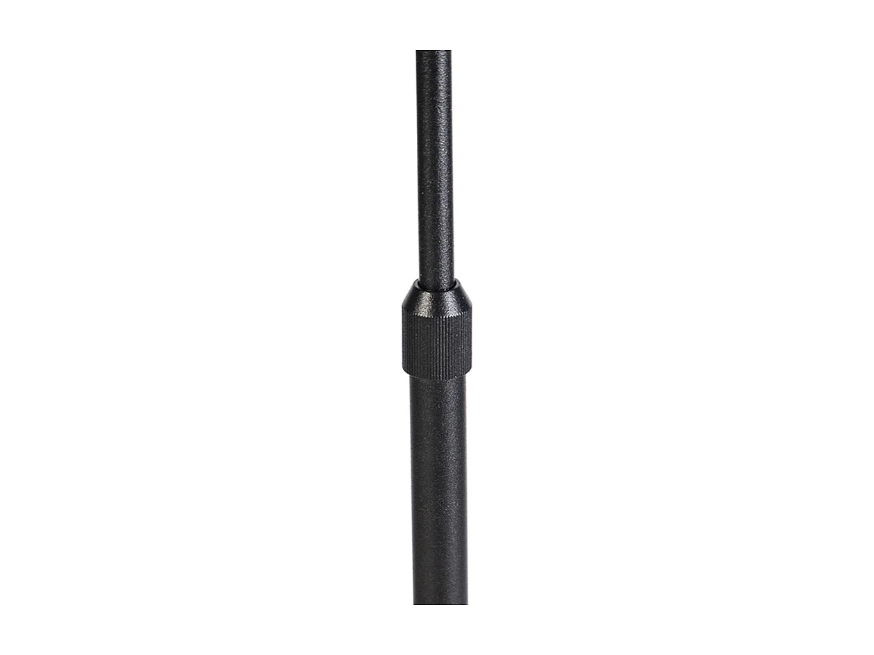 Lampadaire noir avec abat-jour en velours taupe et or 35 cm - Parte
