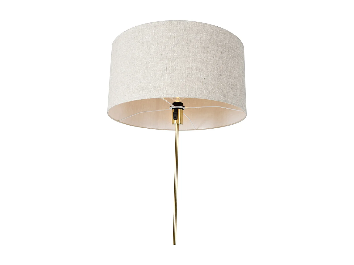 Lampadaire orientable doré avec abat-jour gris clair 50 cm - Parte