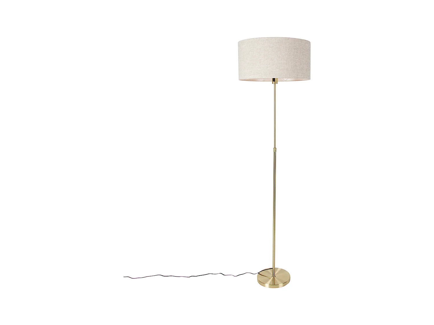 Lampadaire orientable doré avec abat-jour gris clair 50 cm - Parte
