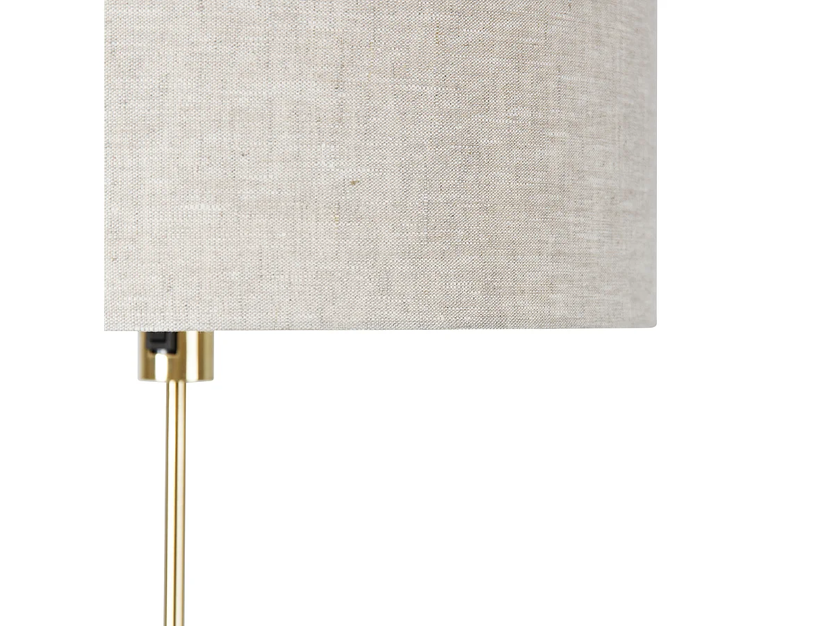 Lampadaire réglable doré avec abat-jour gris clair 50 cm - Parte