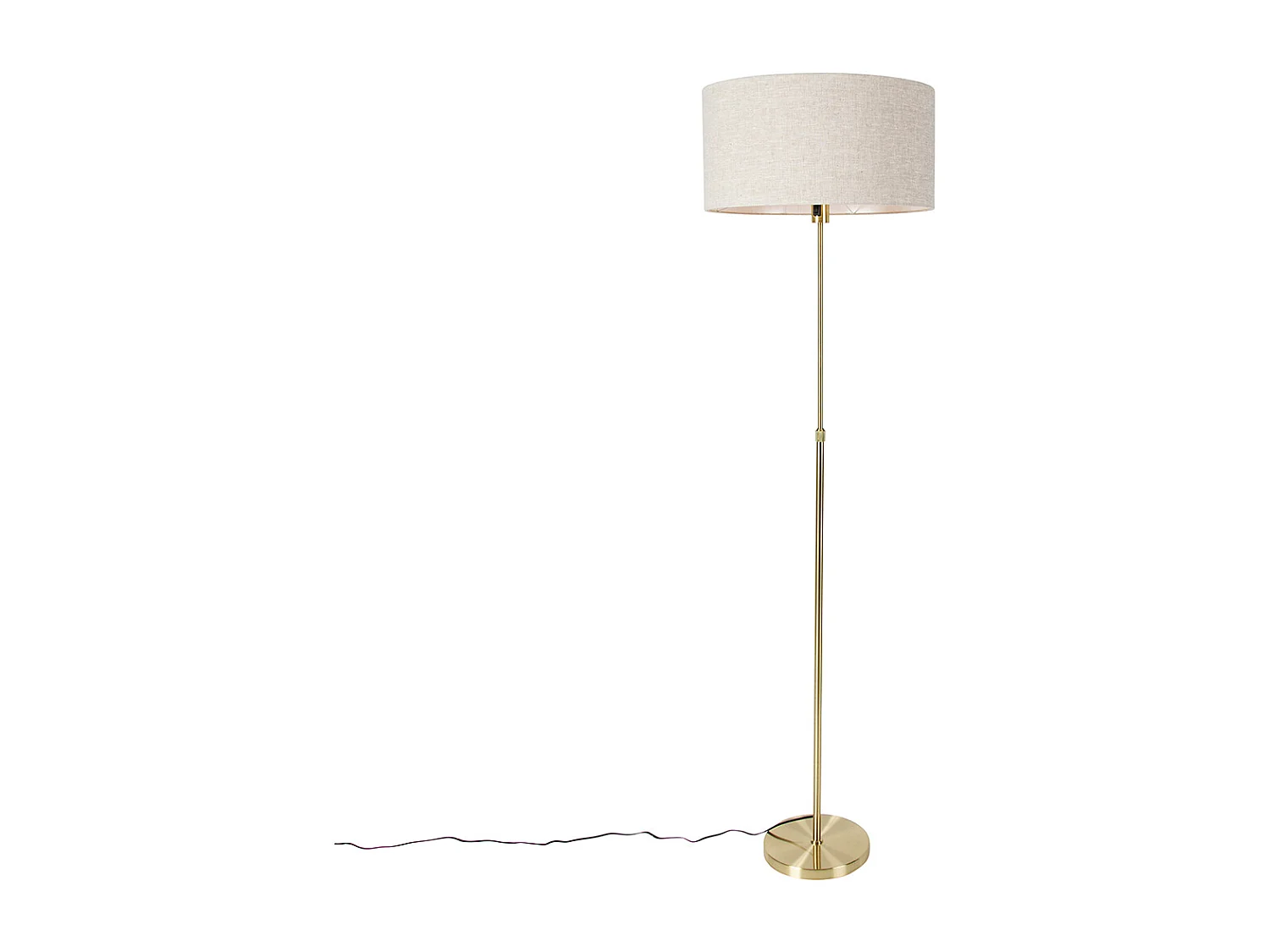 Lampadaire réglable doré avec abat-jour gris clair 50 cm - Parte