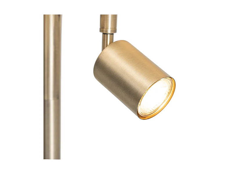 Lampadaire bronze avec abat-jour blanc et liseuse - Jelena