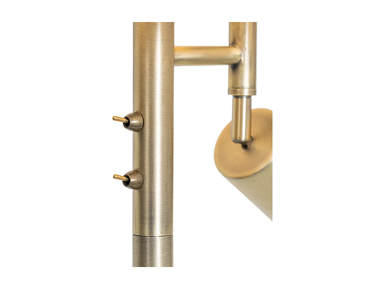 Lampadaire bronze avec abat-jour blanc et liseuse - Jelena