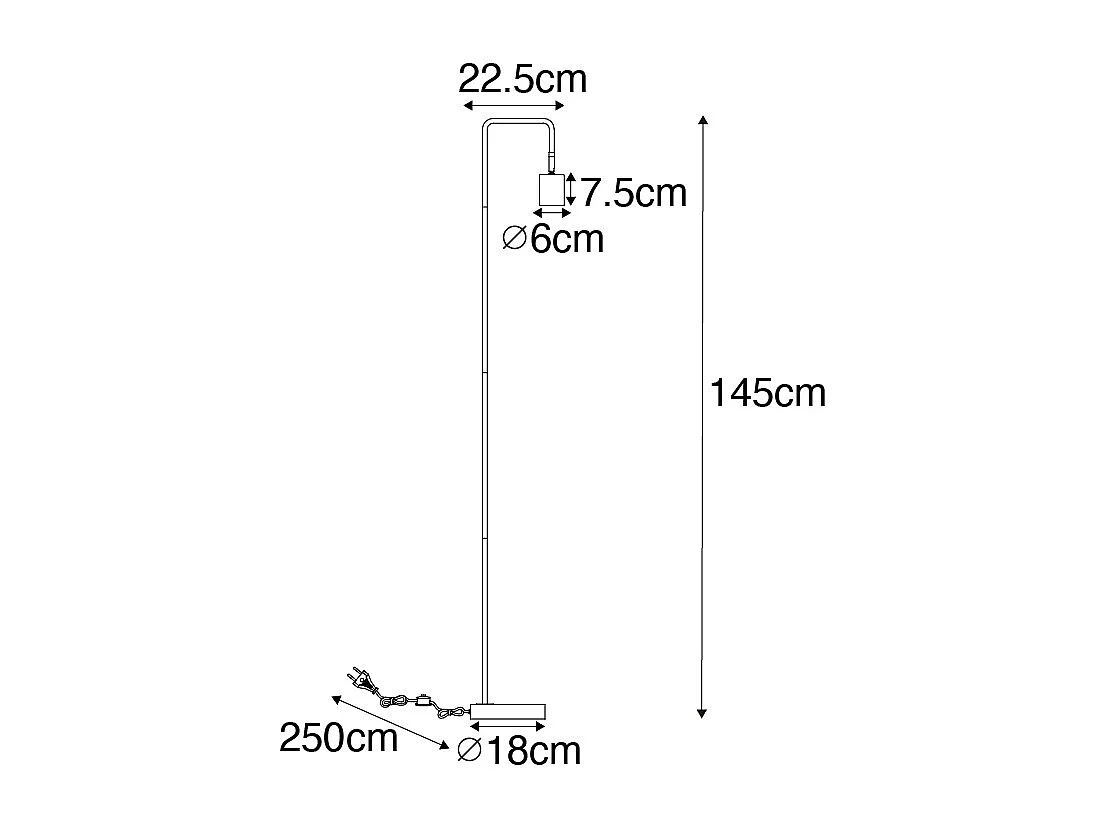 Lampadaire moderne noir orientable - Java