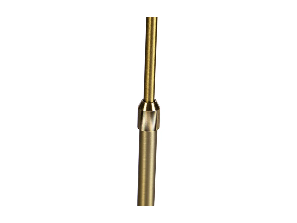Lampadaire en bronze avec abat-jour en lin blanc 45 cm réglable - Parte