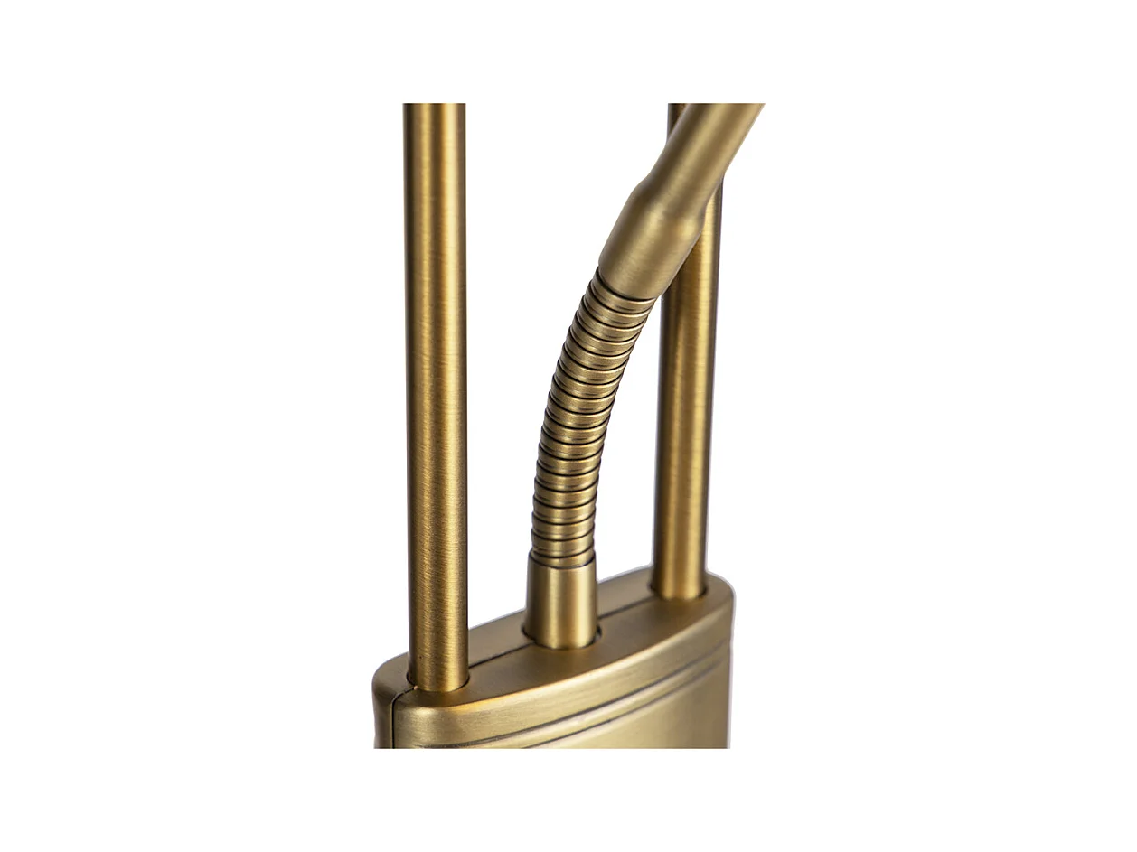 Lampadaire en bronze avec lampe de lecture avec LED et variateur - Diva 2