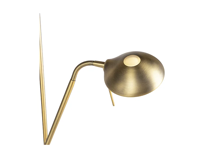 Lampadaire en bronze avec lampe de lecture avec LED et variateur - Diva 2