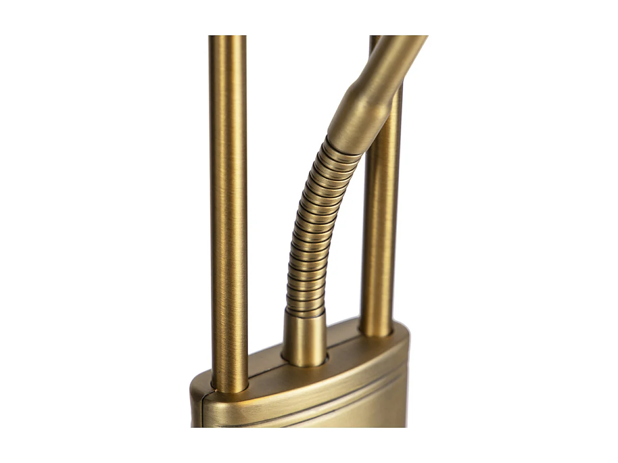 Lampadaire en bronze avec lampe de lecture avec LED et variateur - Diva 2