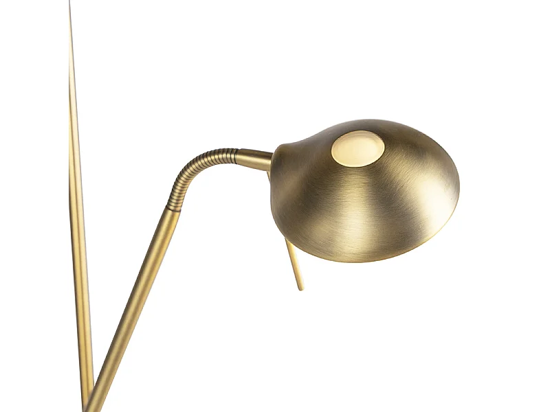 Lampadaire en bronze avec lampe de lecture avec LED et variateur - Diva 2