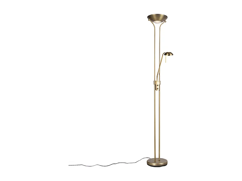 Lampadaire en bronze avec lampe de lecture avec LED et variateur - Diva 2