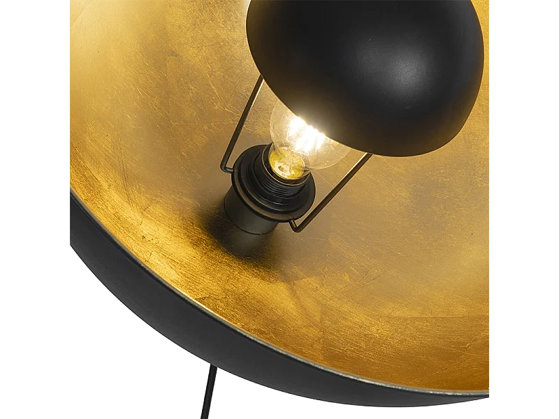 Lampadaire noir avec trépied orientable or 51 cm - Magnax