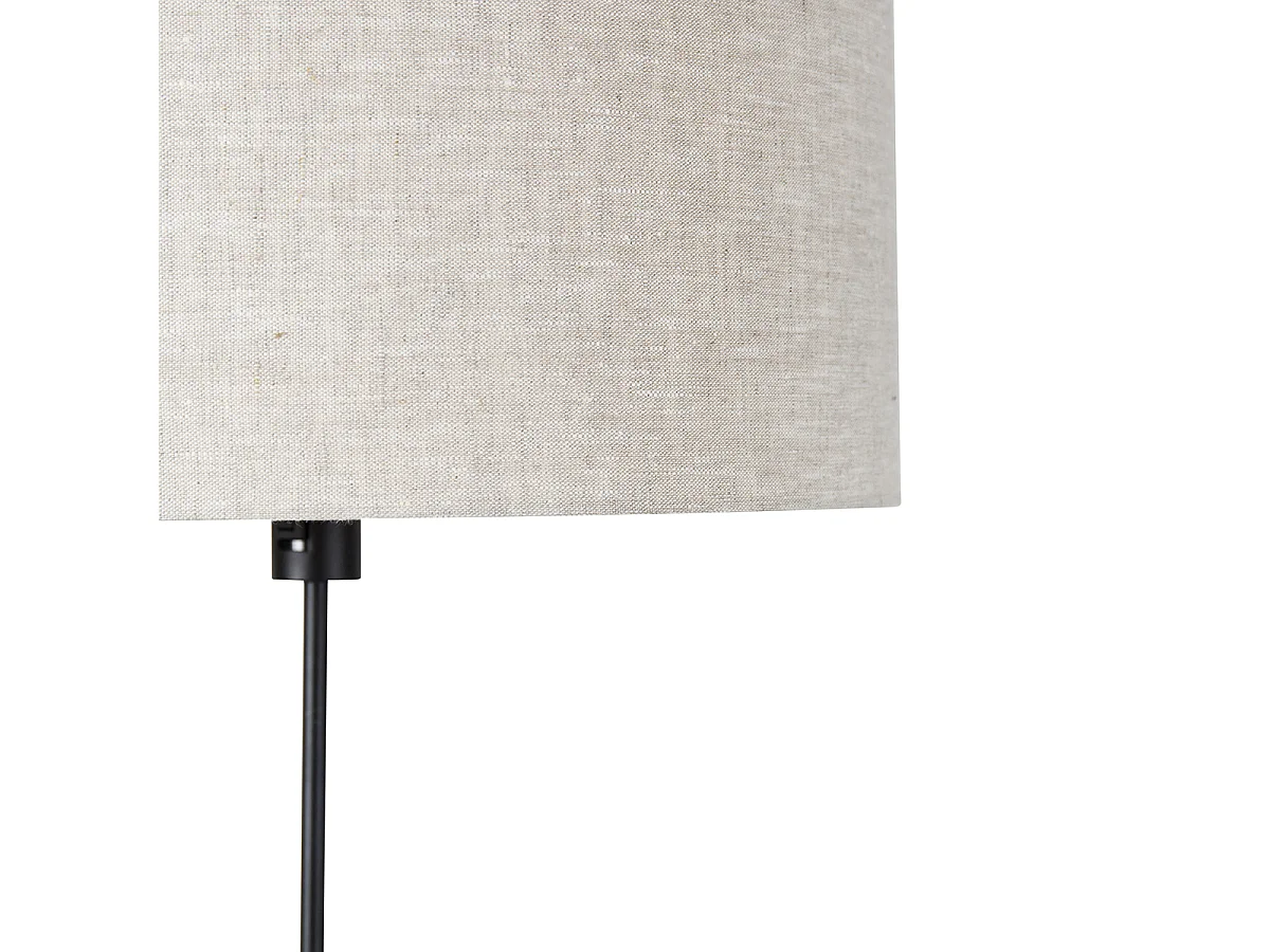 Lampadaire noir réglable avec abat-jour gris clair 50 cm - Parte