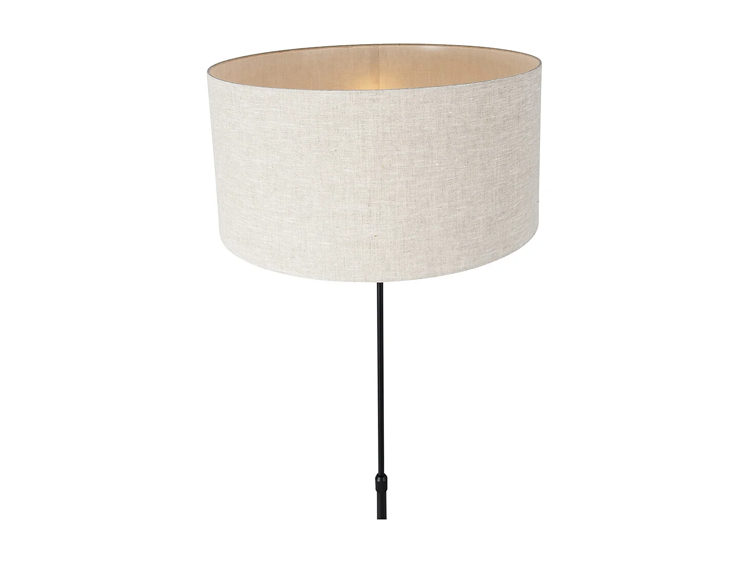 Lampadaire noir réglable avec abat-jour gris clair 50 cm - Parte