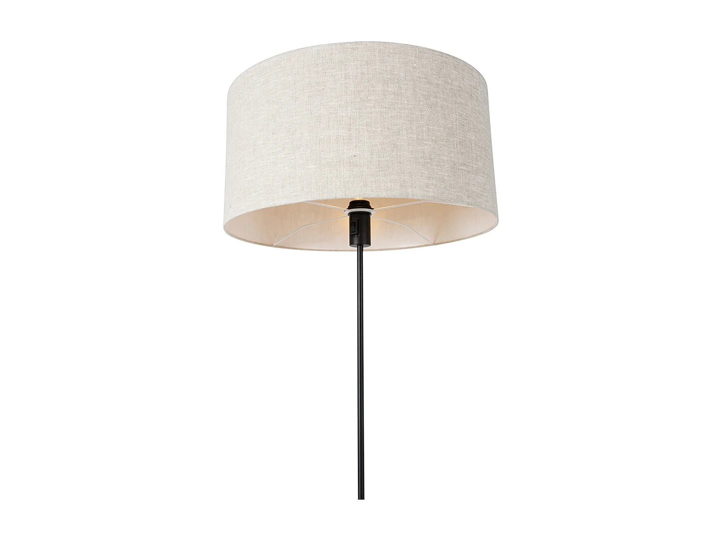 Lampadaire noir réglable avec abat-jour gris clair 50 cm - Parte