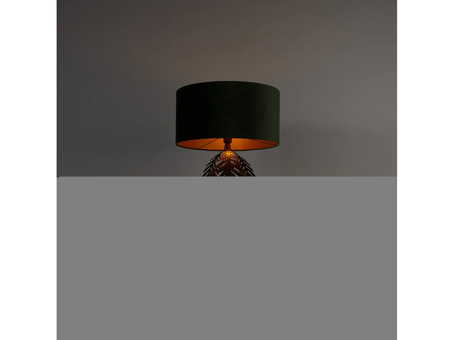 Lampadaire doré 145 cm avec abat-jour en velours vert 50 cm - Botanica