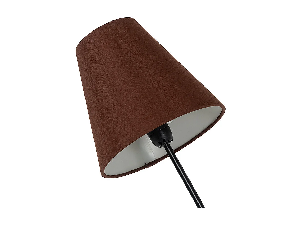 Lampadaire design noir avec abat-jour en tissu 3 lumières - Melis