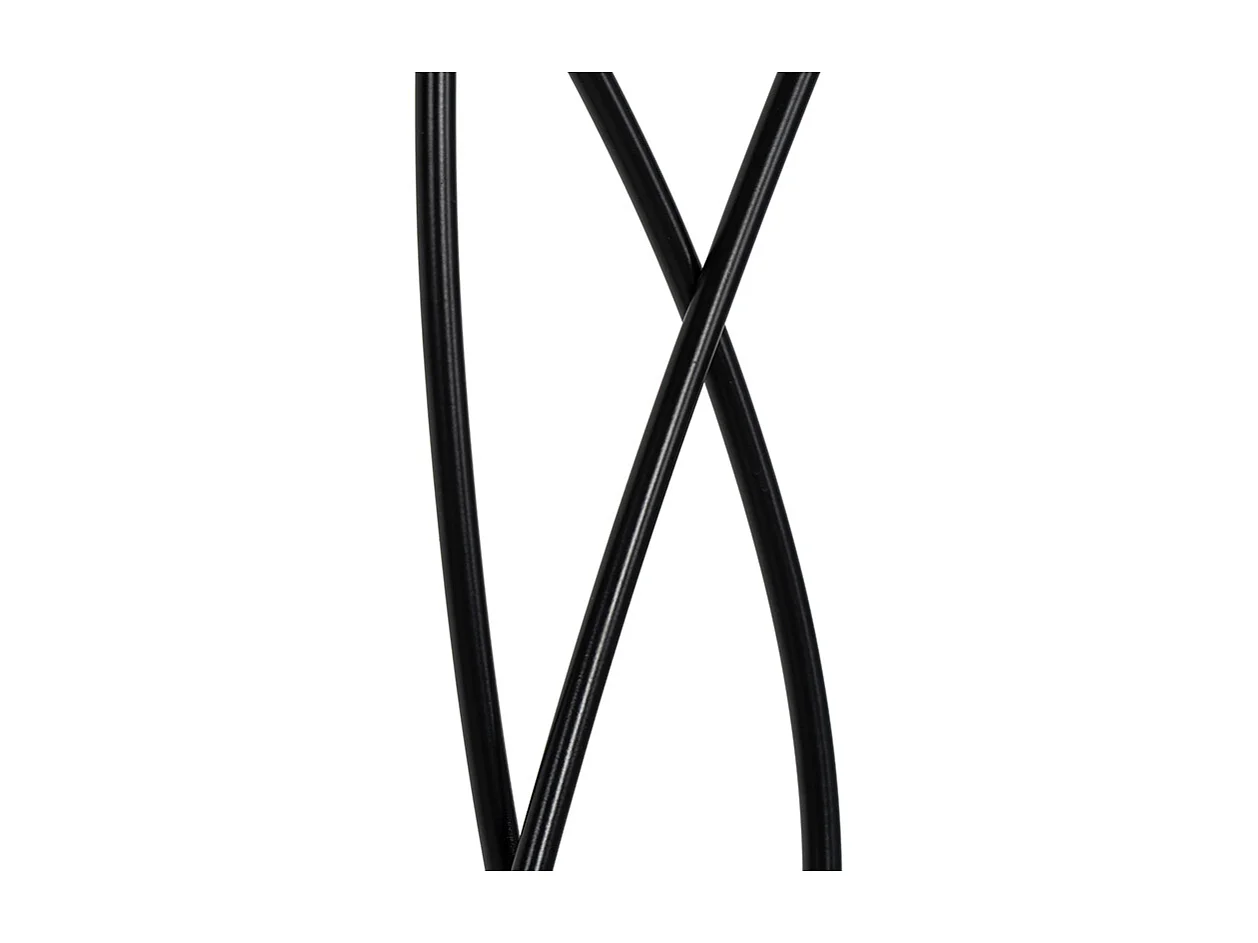 Lampadaire design noir avec abat-jour en tissu 3 lumières - Melis