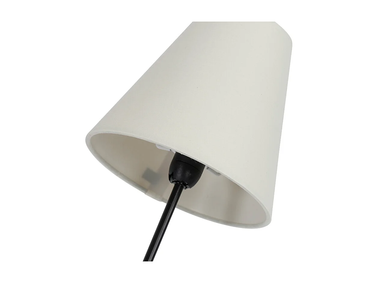 Lampadaire design noir avec abat-jour en tissu 3 lumières - Melis