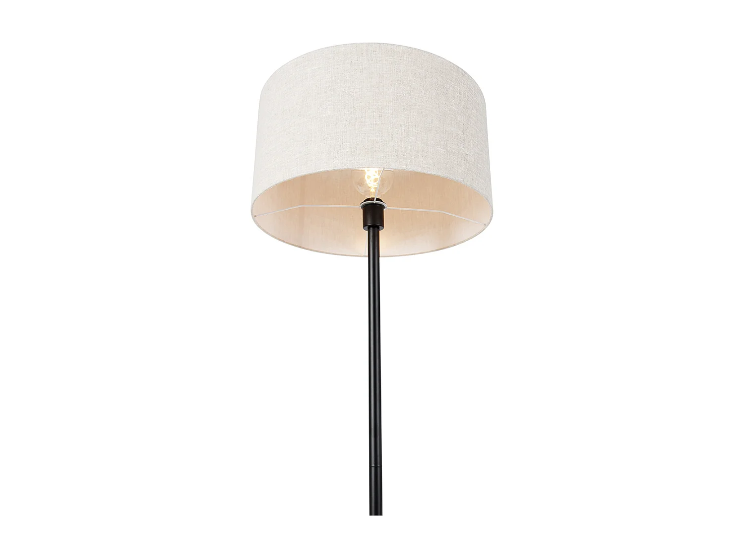 Lampadaire noir avec abat-jour gris clair 50 cm - Simplo