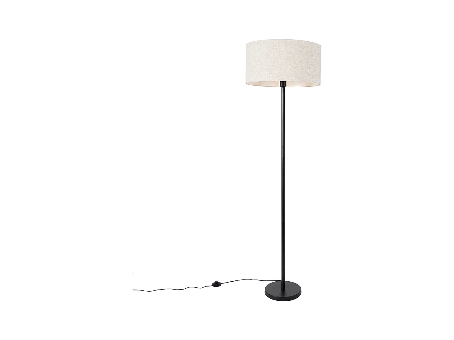 Lampadaire noir avec abat-jour gris clair 50 cm - Simplo