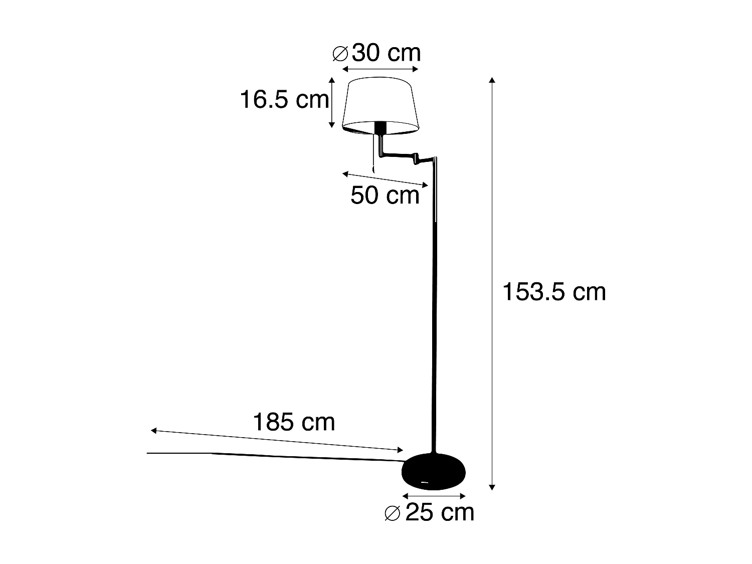Lampadaire classique bronze avec abat-jour blanc réglable - Ladas Fix