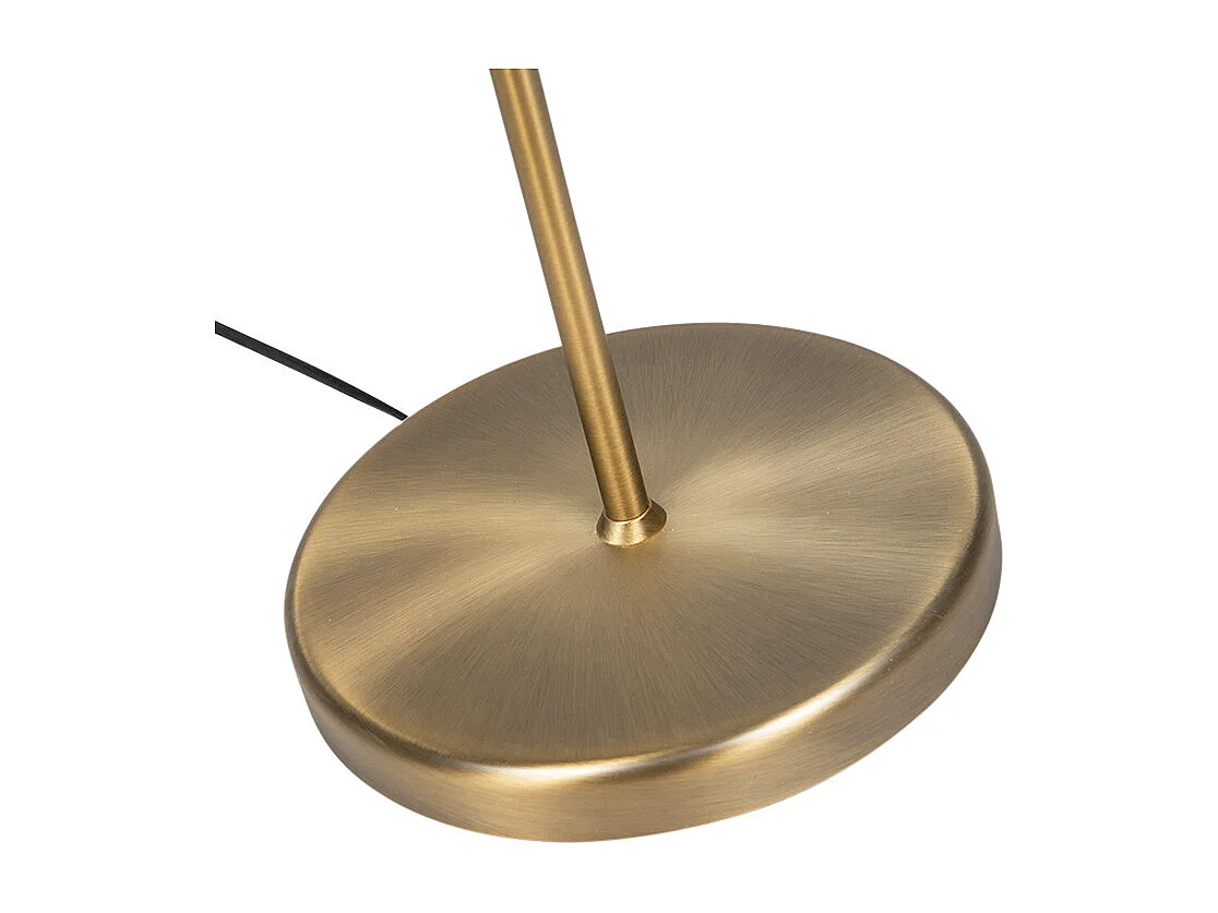 Lampadaire classique en bronze avec abat-jour blanc réglable - Ladas Fix