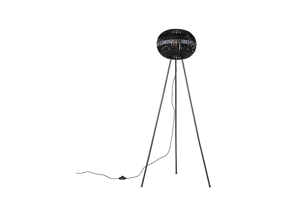 Lampadaire moderne trépied noir - Zoë
