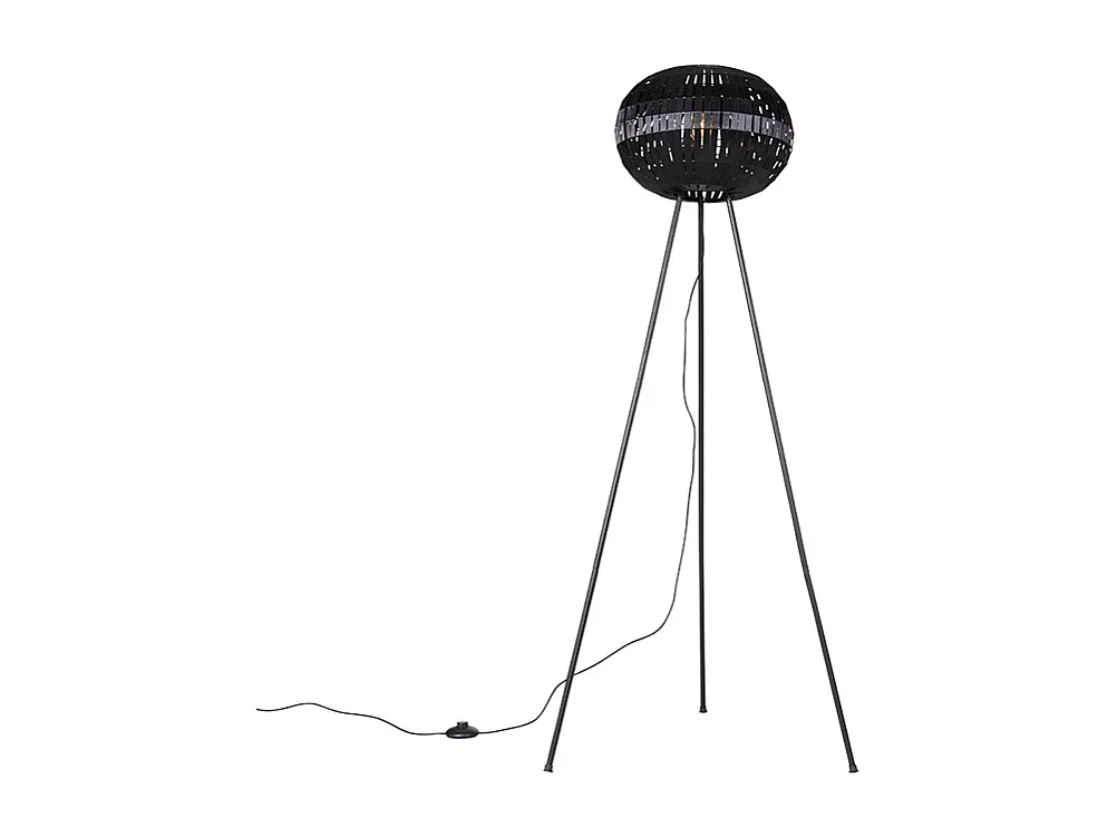 Lampadaire moderne trépied noir - Zoë