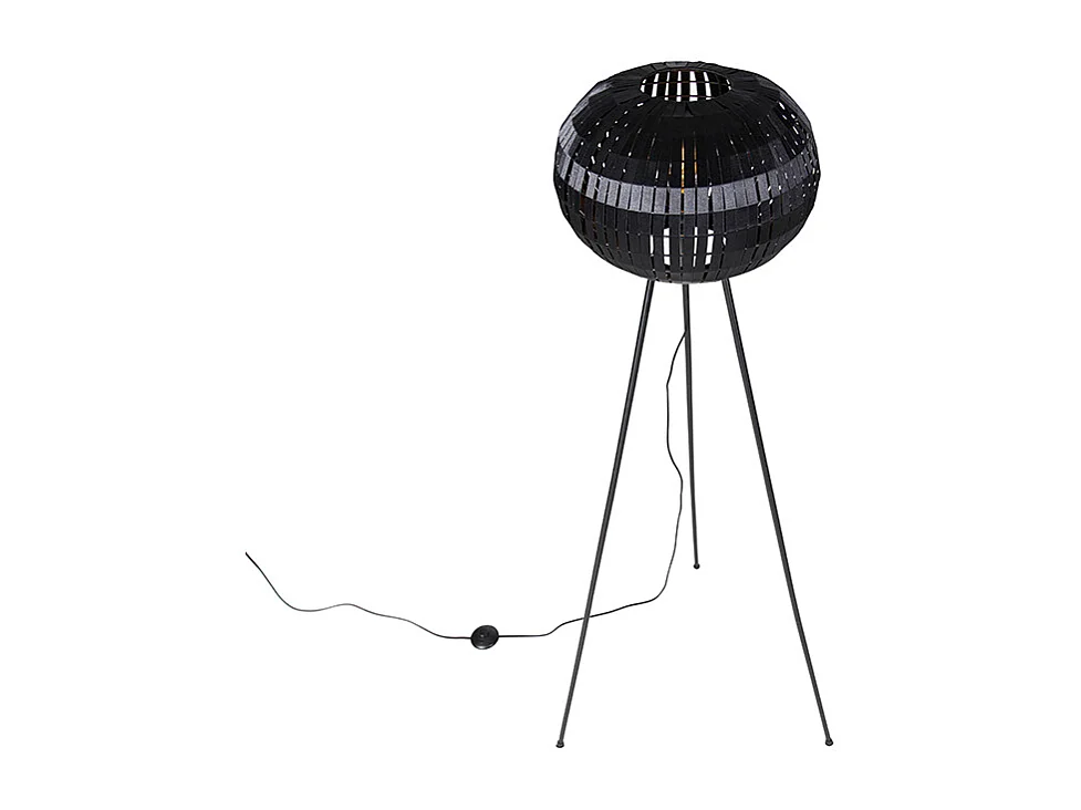 Lampadaire moderne trépied noir - Zoë