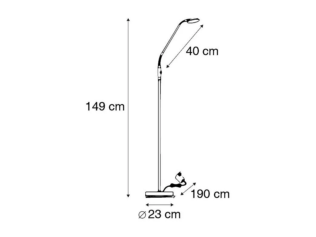 Lampadaire moderne en acier avec LED - Eva