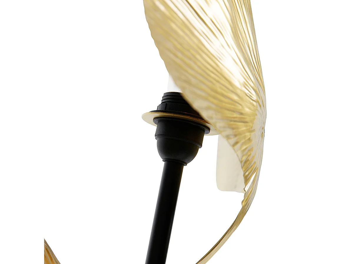 Lampadaire oriental en laiton avec 2 lumières noires - Louka